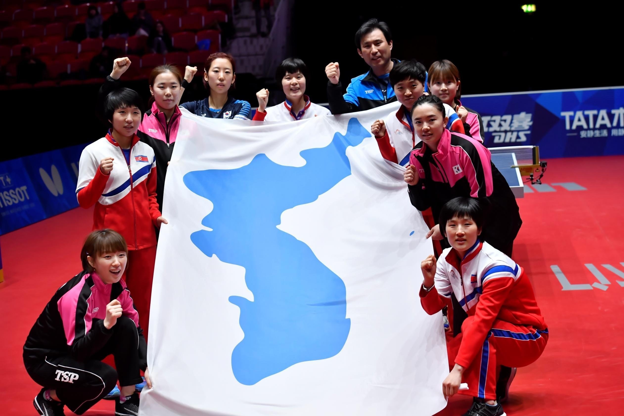 North and South Korea teams unite at table tennis world championships
