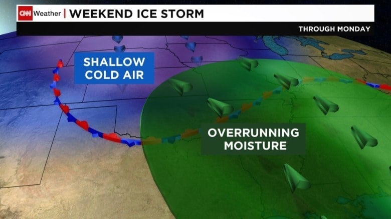 Weekend ice storm targets midsection of the US