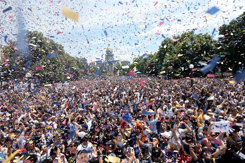 An officer's leg was run over by a fire truck during the Denver Nuggets victory parade. Later, 2 people were shot as fans left downtown - Vimarsana News